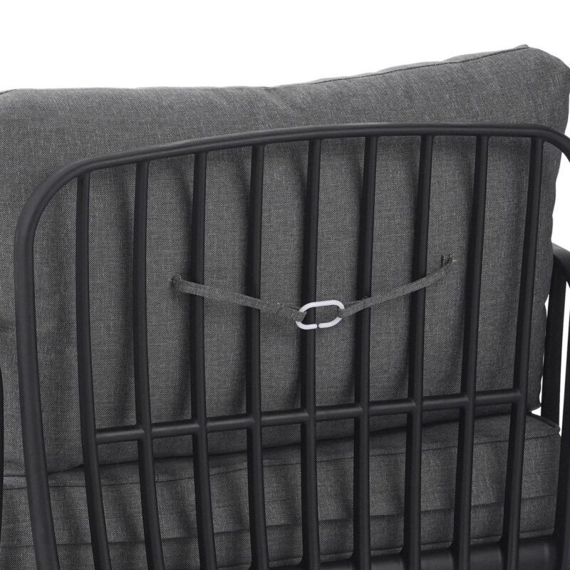 Orion Modern Outdoor Patio Club Chair with Cushions, Black+Dark Gray - Image 5