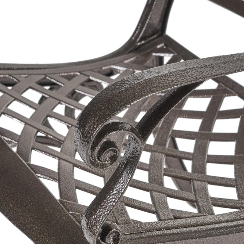 Outdoor 5 Piece Cast Aluminum Outdoor Dining Set, Bronze - Image 11