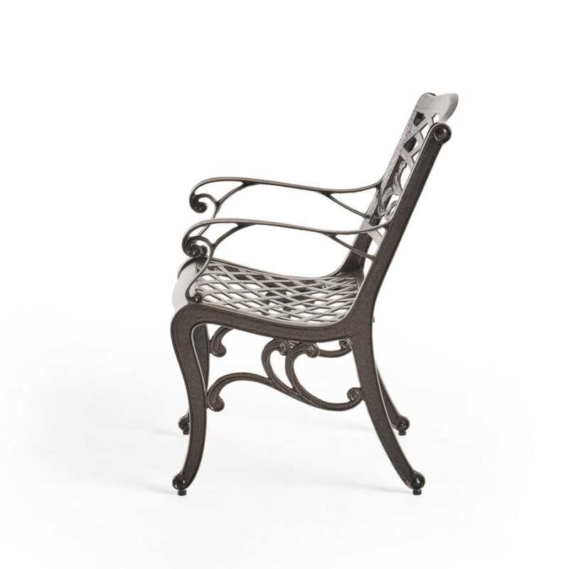 Outdoor 5 Piece Cast Aluminum Outdoor Dining Set, Bronze - Image 8