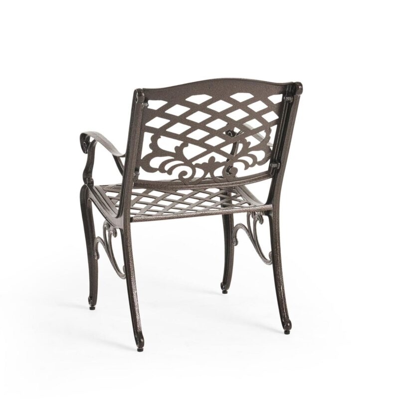 Outdoor 5 Piece Cast Aluminum Outdoor Dining Set, Bronze - Image 6