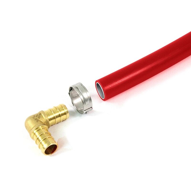 PEX Plumbing Kit, Crimper Tool with Lock Hook, Cutter Tool with Carrying Case, Lead Free Brass Barbed and Straight Coupling Fitting, Cinch Clamp and Half Clamp with Nail - Image 4