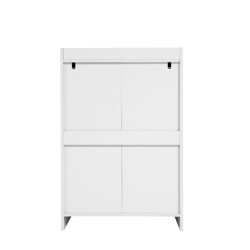 PORKISS 4 Drawer Dresser, Wood Chest of Drawers with Sturdy Frame, Modern Storage Drawer Cabinet Without Handle for Bedroom, Entryway, Bedroom, Hallway, White - Image 5