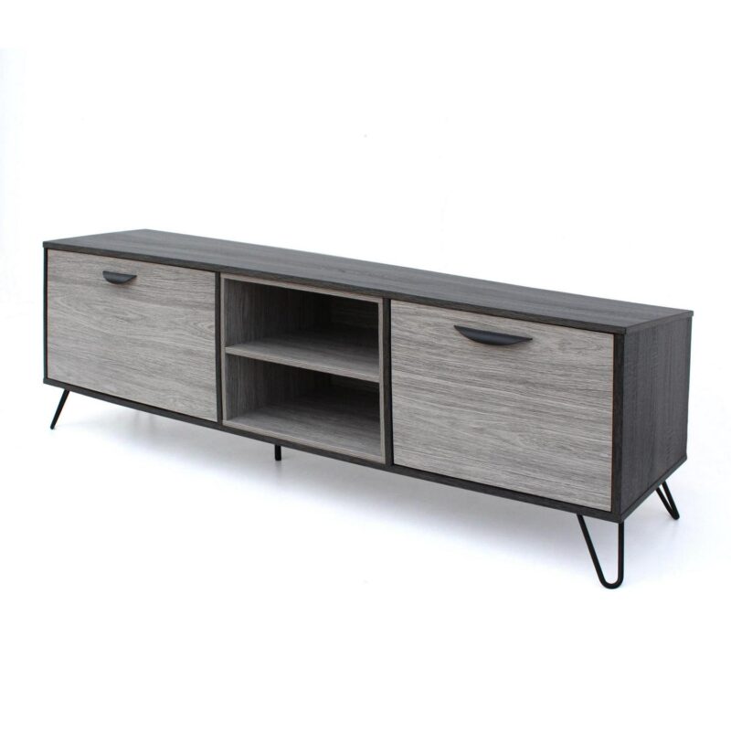 PORKISS TV Stand for TVs up to 79 , Entertainment Center, TV Console Cabinet with Shelves, Grey - Image 10