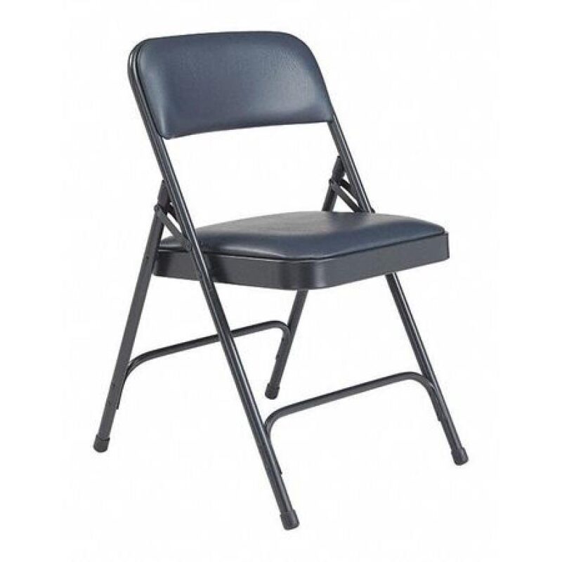 (Pack of 4) NPS 1200 Series Premium Vinyl Upholstered Double Hinge Folding Chair, Dark Midnight Blue - Image 3