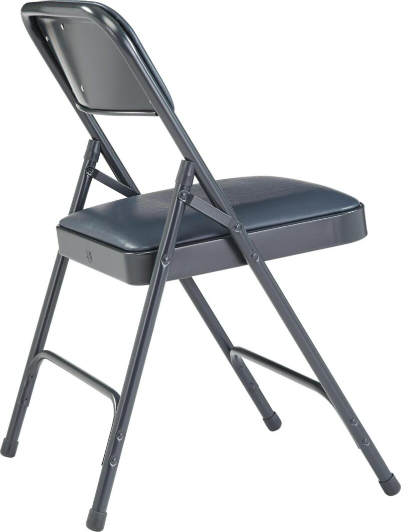 (Pack of 4) NPS 1200 Series Premium Vinyl Upholstered Double Hinge Folding Chair, Dark Midnight Blue - Image 4