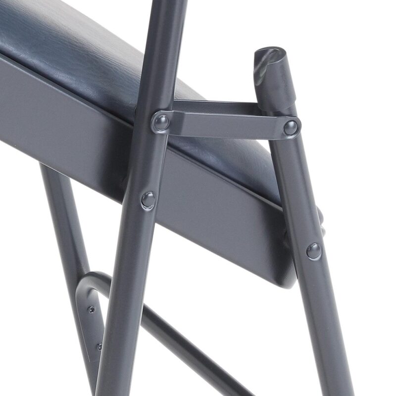 (Pack of 4) NPS 1200 Series Premium Vinyl Upholstered Double Hinge Folding Chair, Dark Midnight Blue - Image 5