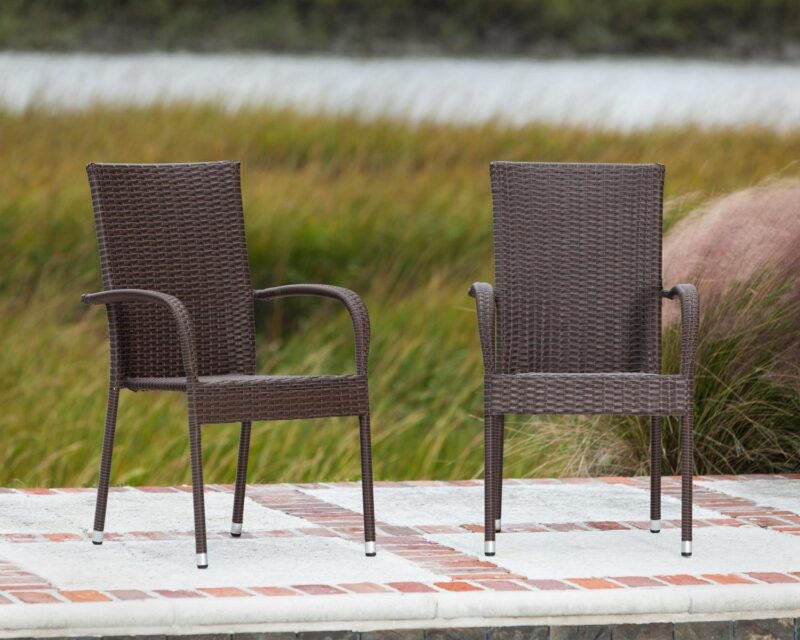 Patio Sense Morgan Outdoor Wicker Chair - Set of 4 - Image 6