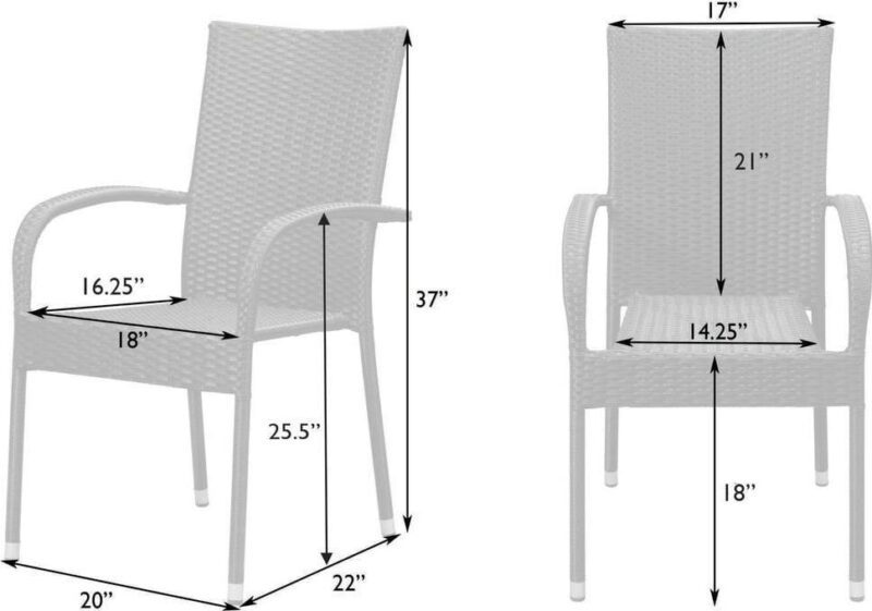 Patio Sense Morgan Outdoor Wicker Chair - Set of 4 - Image 12