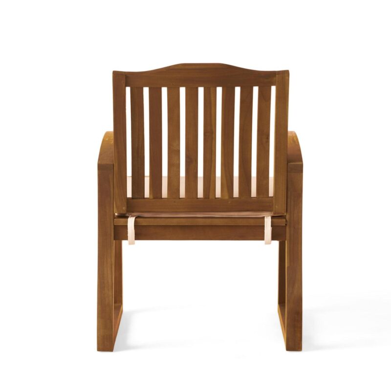 Pearl Outdoor Acacia Wood Dining Chairs, Set of 2, Teak Finish - Image 10
