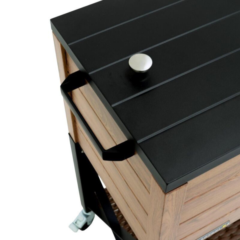 Permasteel 80-Qt Oak Wood Style Patio Cooler with Wicker Bottom - Image 7