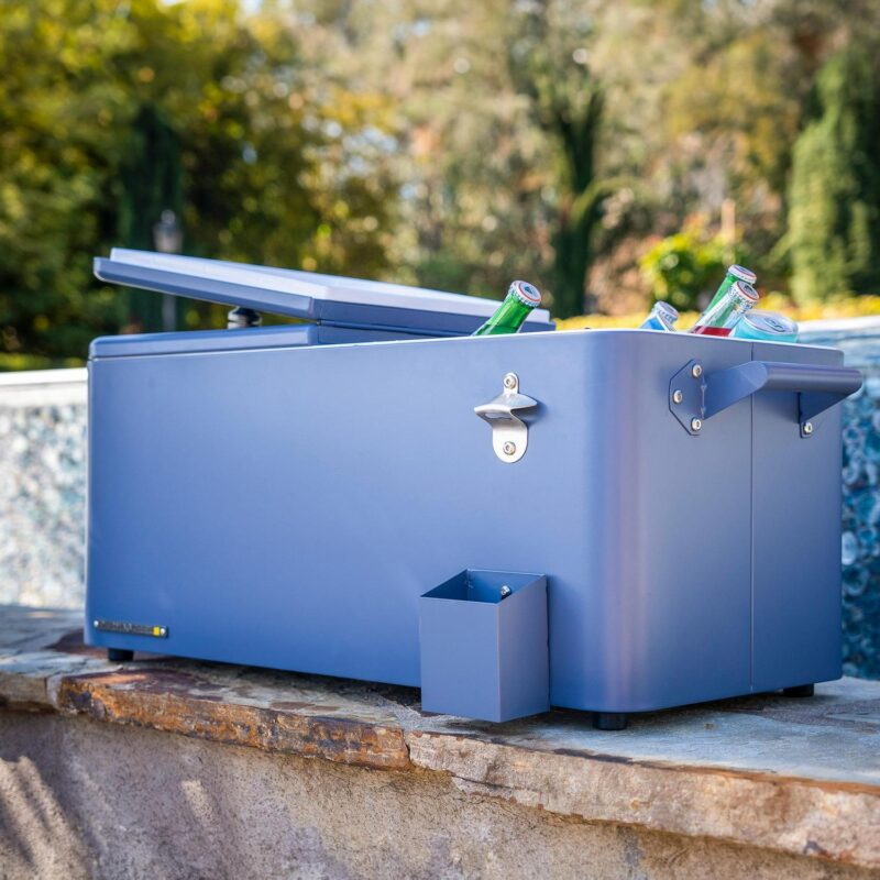 Permasteel 80-Qt Rolling Outdoor Cooler with Removable Basin, PS-223-AZ, Azure Blue - Image 8