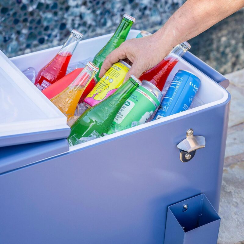 Permasteel 80-Qt Rolling Outdoor Cooler with Removable Basin, PS-223-AZ, Azure Blue - Image 3
