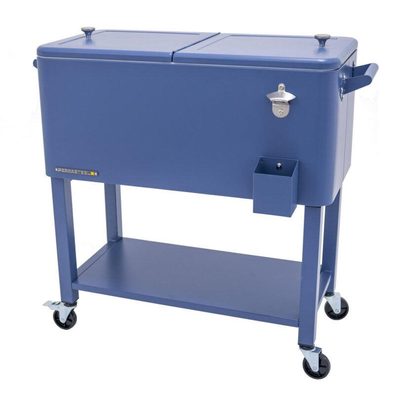 Permasteel 80-Qt Rolling Outdoor Cooler with Removable Basin, PS-223-AZ, Azure Blue - Image 11