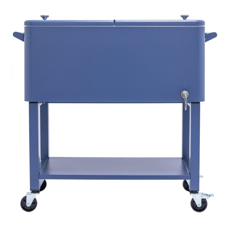 Permasteel 80-Qt Rolling Outdoor Cooler with Removable Basin, PS-223-AZ, Azure Blue - Image 12