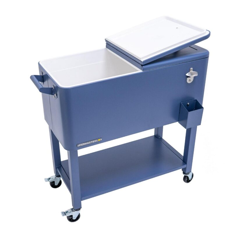 Permasteel 80-Qt Rolling Outdoor Cooler with Removable Basin, PS-223-AZ, Azure Blue - Image 14