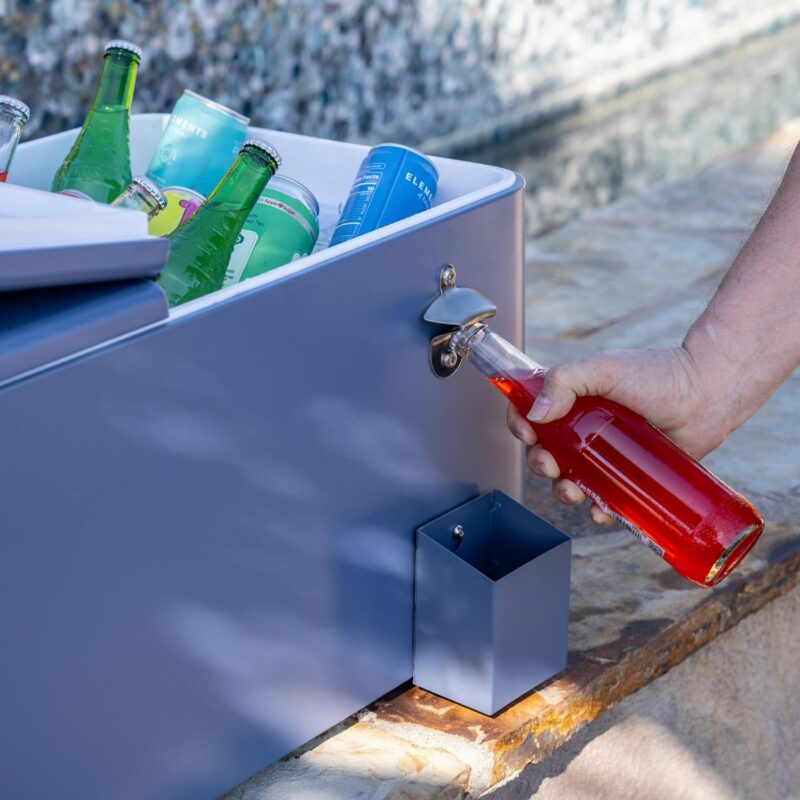 Permasteel 80-Qt Rolling Outdoor Cooler with Removable Basin, PS-223-AZ, Azure Blue - Image 4