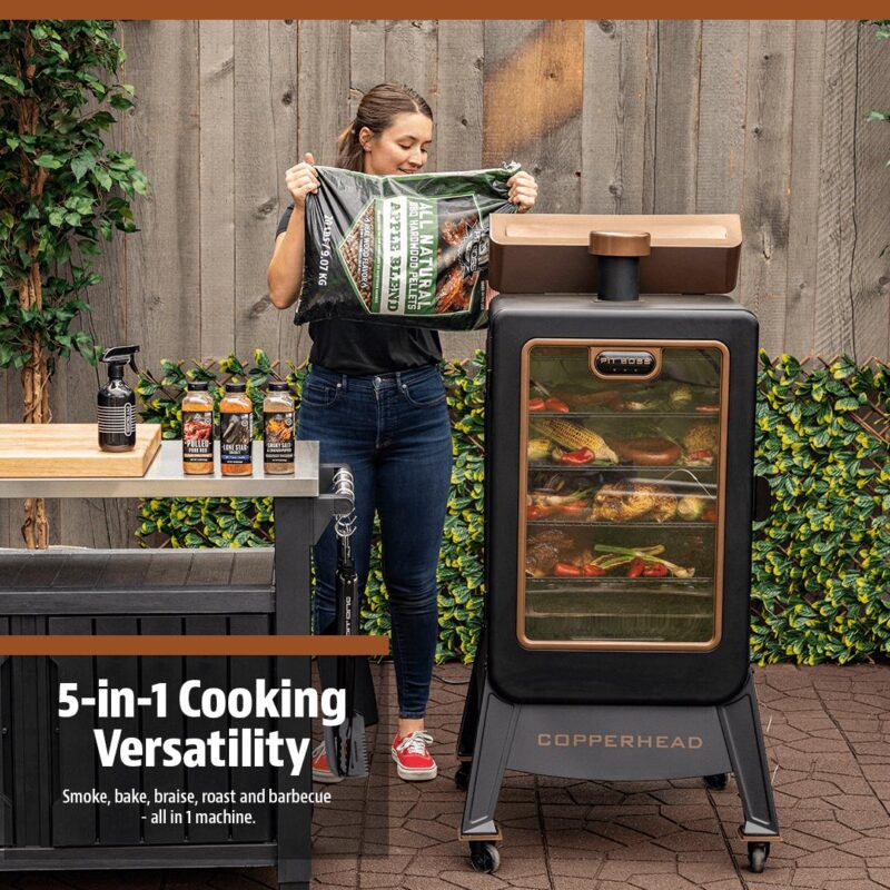 Pit Boss Copperhead 1300 Sq in Vertical Wood Pellet Smoker - Onyx Edition - Image 6