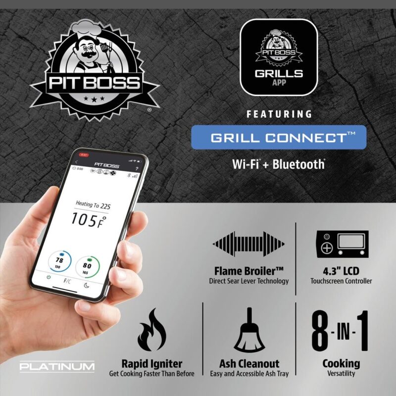 Pit Boss Platinum 1250 Connected Wood Pellet Grill with Wi-FiA and PID Controller - Image 4