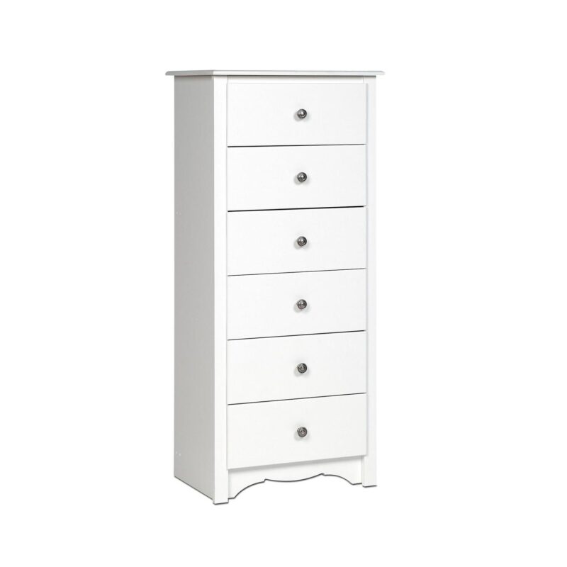 Prepac Monterey 6 Drawer Wooden Dresser Chest, 19  x 23.25  x 52.75 , White - Image 3