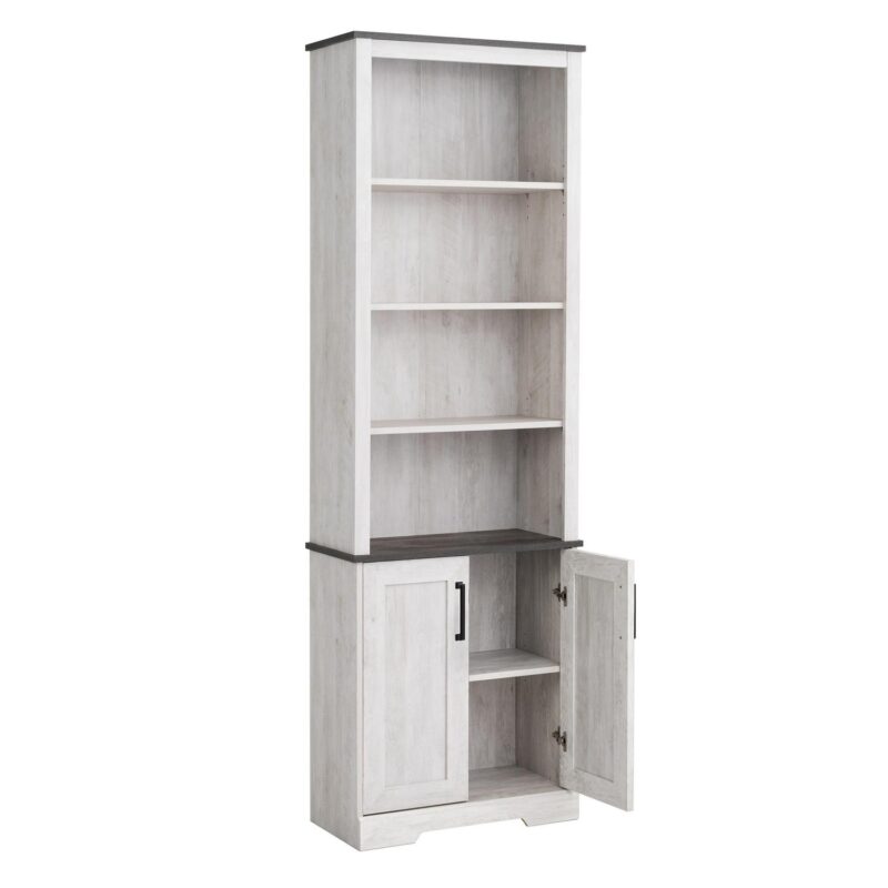 Prepac Rustic Ridge Washed White 26  W x 79.75  H x 12.5  D Bookcase - Image 6