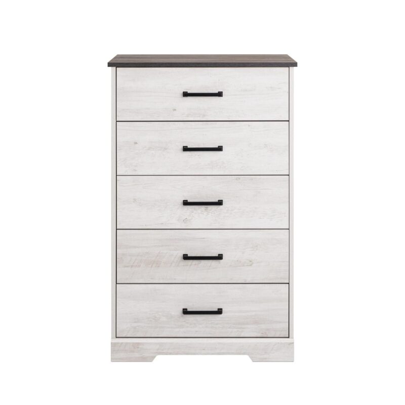 Prepac Rustic Ridge Farmhouse Washed White 5-Drawer Chest of Drawers 18.5 D x 27.5 W x 43.5 H - Image 10