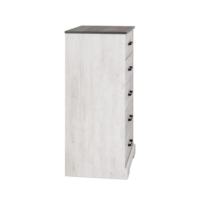 Prepac Rustic Ridge Farmhouse Washed White 5-Drawer Chest of Drawers 18.5 D x 27.5 W x 43.5 H - Image 12