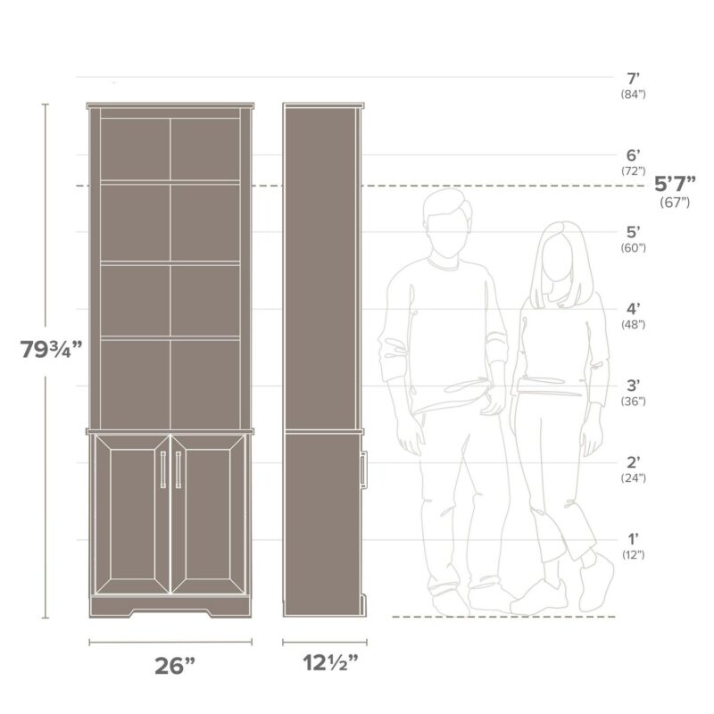 Prepac Rustic Ridge Washed White 26  W x 79.75  H x 12.5  D Bookcase - Image 3