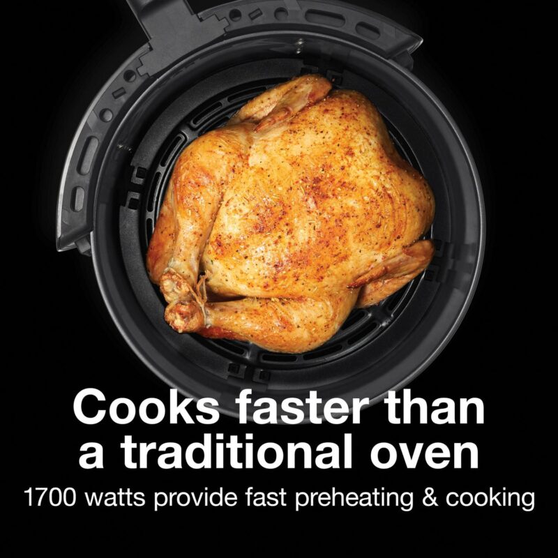 Proctor Silex Air Fryer, 5.8 Quart, Air Fry Oven with Temperature Control, 60 Min Timer, Non Stick Fryer Basket, 1700W, Black - Image 9