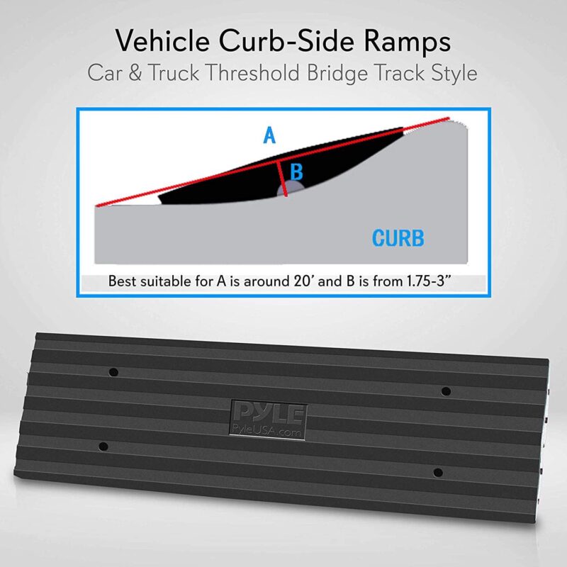 Pyle PCRBDR24 Car/Truck Rubber Curbside Driveway Ramp Threshold Bridge Track - Image 8