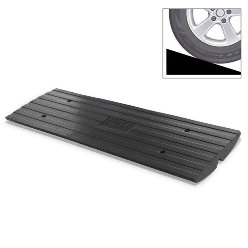 Pyle PCRBDR24 Car/Truck Rubber Curbside Driveway Ramp Threshold Bridge Track - Image 2