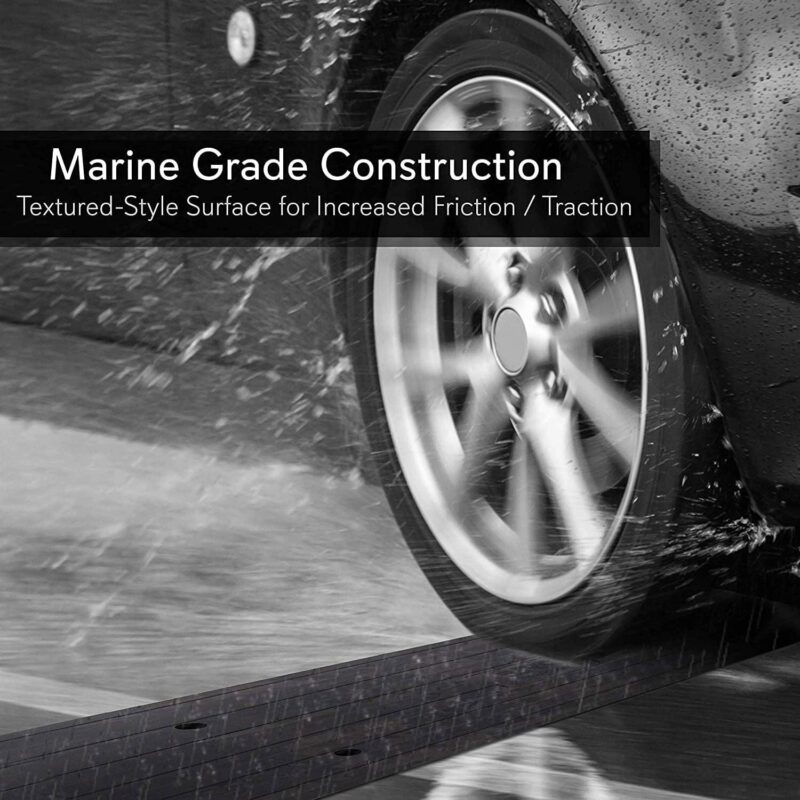 Pyle Truck Curb Ramps PCRBDR21 Rubber Curb Side Bridge Tracks 11, 000 lb Max Load - Black 2 Pack - Image 7