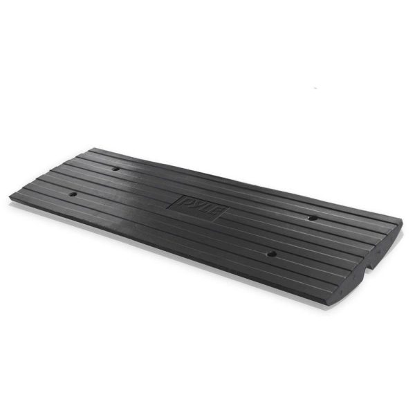 Pyle Truck Curb Ramps PCRBDR21 Rubber Curb Side Bridge Tracks 11, 000 lb Max Load - Black 2 Pack