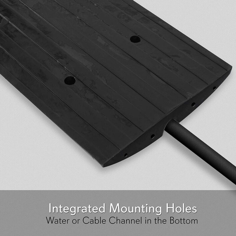 Pyle Truck Curb Ramps PCRBDR21 Rubber Curb Side Bridge Tracks 11, 000 lb Max Load - Black 2 Pack - Image 9