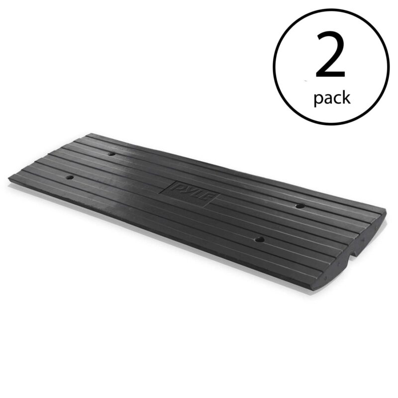 Pyle Truck Curb Ramps PCRBDR21 Rubber Curb Side Bridge Tracks 11, 000 lb Max Load - Black 2 Pack - Image 11