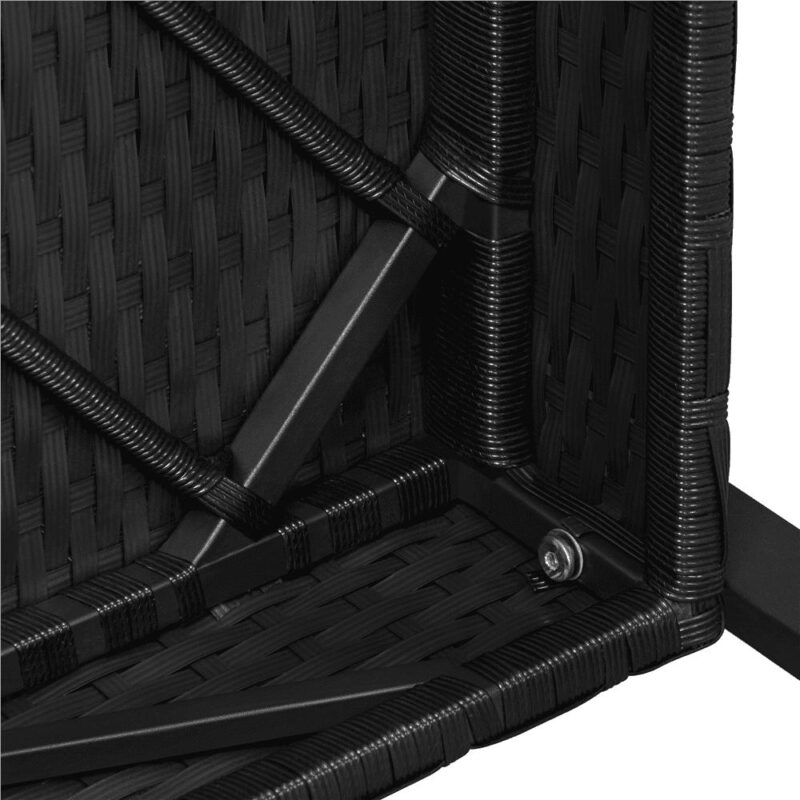 Renwick 3-Piece Patio Set Rattan Chairs and Table for Outdoor, Black/Khaki - Image 8