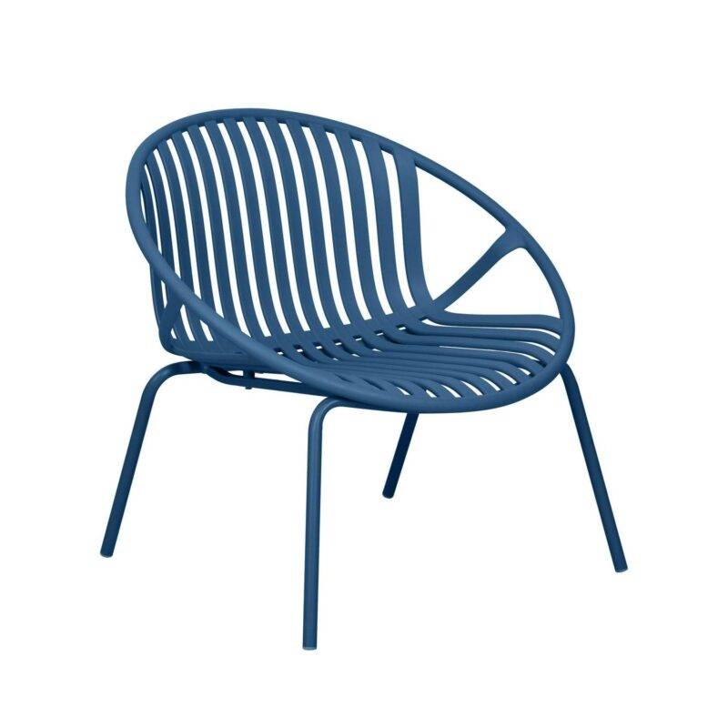 Rio Indoor or Outdoor Stackable Modern Lounge Chair- Berry Blue - Set of 2 - Image 2