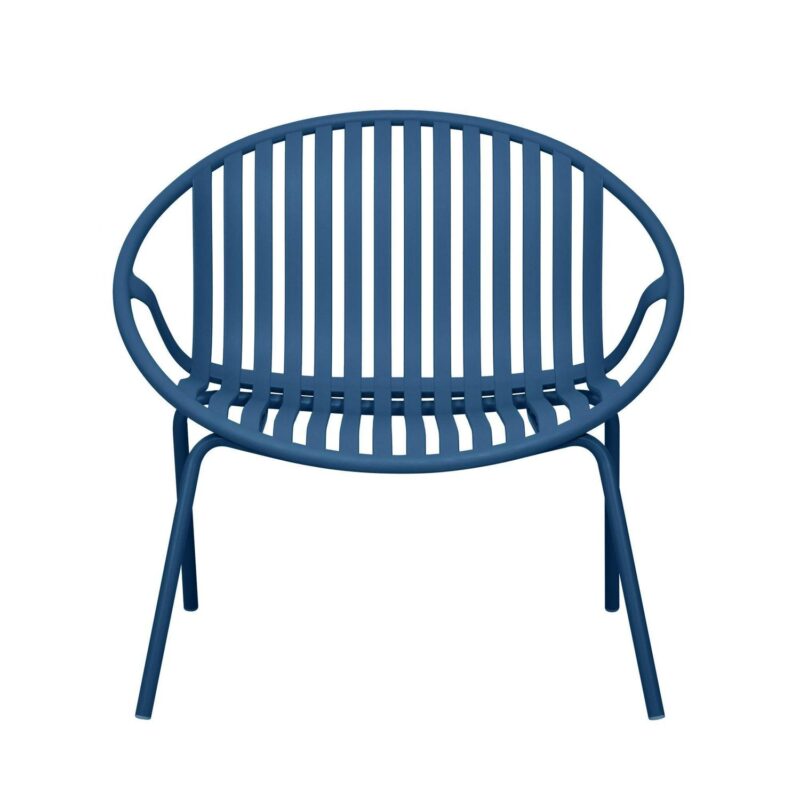 Rio Indoor or Outdoor Stackable Modern Lounge Chair- Berry Blue - Set of 2 - Image 3