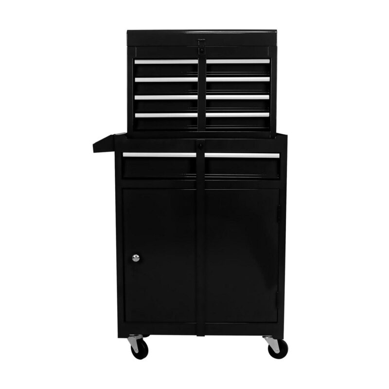 Rolling Tool Chest, 5-Drawer Tool Box Organizer Sliding Drawers Detachable Top and Adjustable Shelf - Image 4