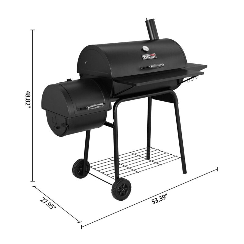 Royal Gourmet 30  CC1830S Steel Charcoal Grill with Offset Smoker - Image 3