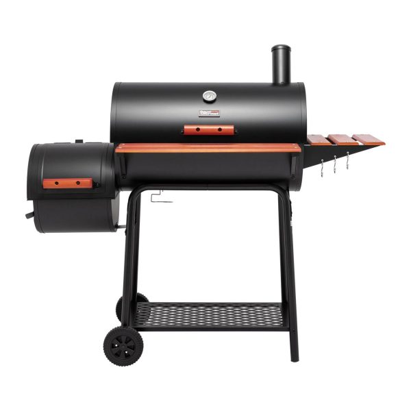 Royal Gourmet 30  Charcoal Barrel Grill with Offset Smoker, Adjustable Grates and Thermometer