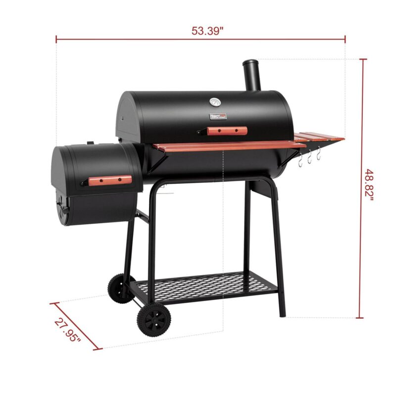 Royal Gourmet 30  Charcoal Barrel Grill with Offset Smoker, Adjustable Grates and Thermometer - Image 4