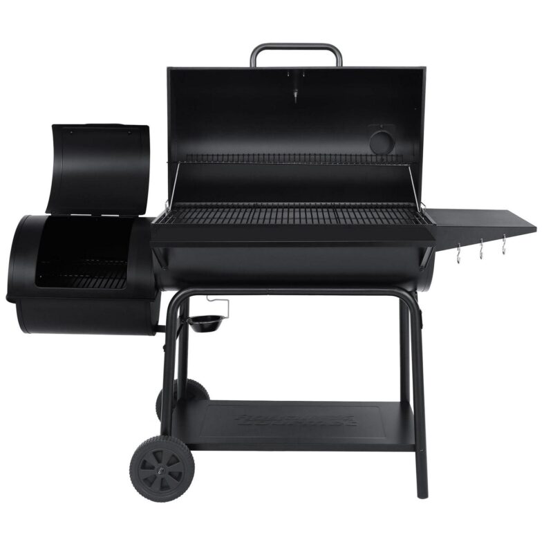 Royal Gourmet 36  Charcoal Barrel Grill with Offset Smoker, Adjustable Grates and Thermometer - Image 2
