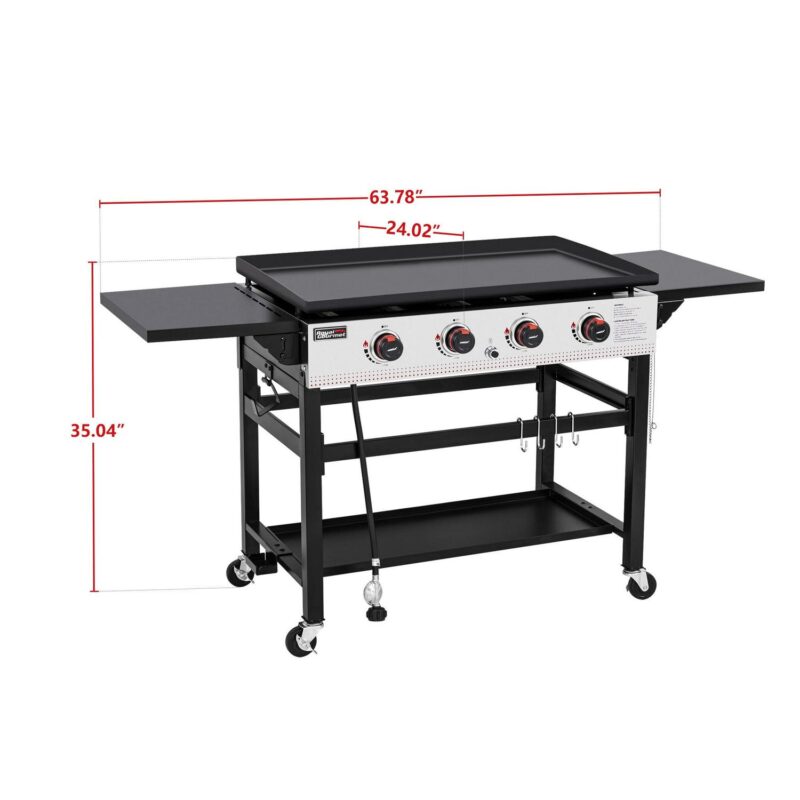 Royal Gourmet 36  GB4002 4-Burner Flat Top Gas Grill, 36-inch Griddle for Outdoor Events, Camping, and BBQ, Black - Image 3