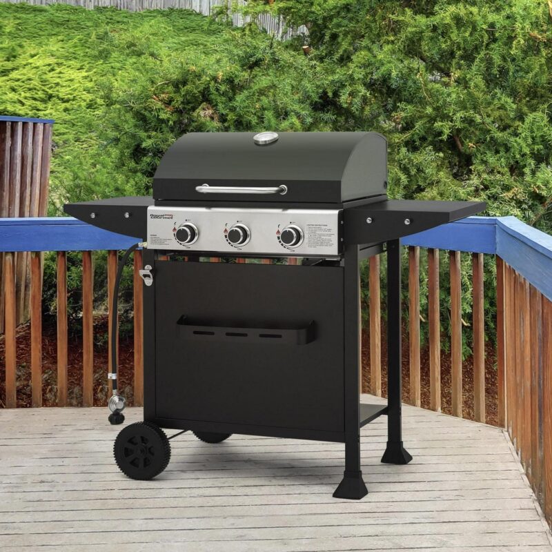 Royal Gourmet 3-Burner BBQ Gas Grill with Front Spice Rack, Two Side Shelves and Hooks, 30,000 BTU, GH3001H - Image 2