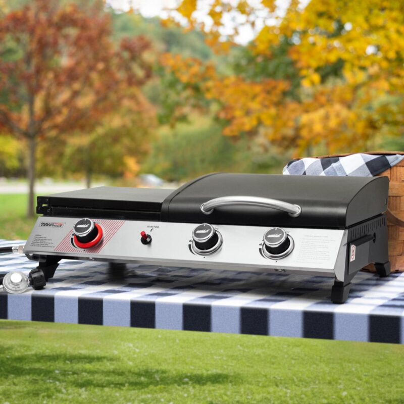 Royal Gourmet 3-Burner Portable Gas Griddle with Side Burner, PD1305H - Image 15