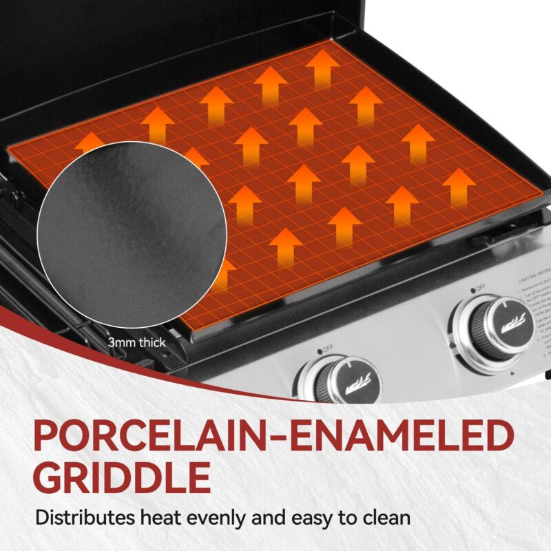 Royal Gourmet 3-Burner Portable Gas Griddle with Side Burner, PD1305H - Image 11