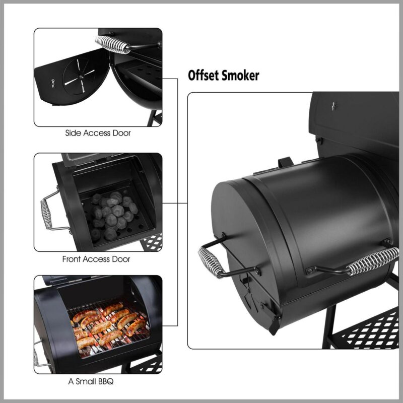Royal Gourmet CC1830FC 30  Charcoal Grill with Offset Smoker, With Cover - Image 5