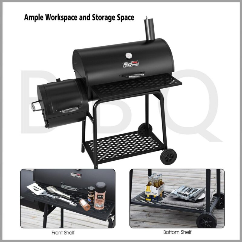 Royal Gourmet CC1830FC 30  Charcoal Grill with Offset Smoker, With Cover - Image 6