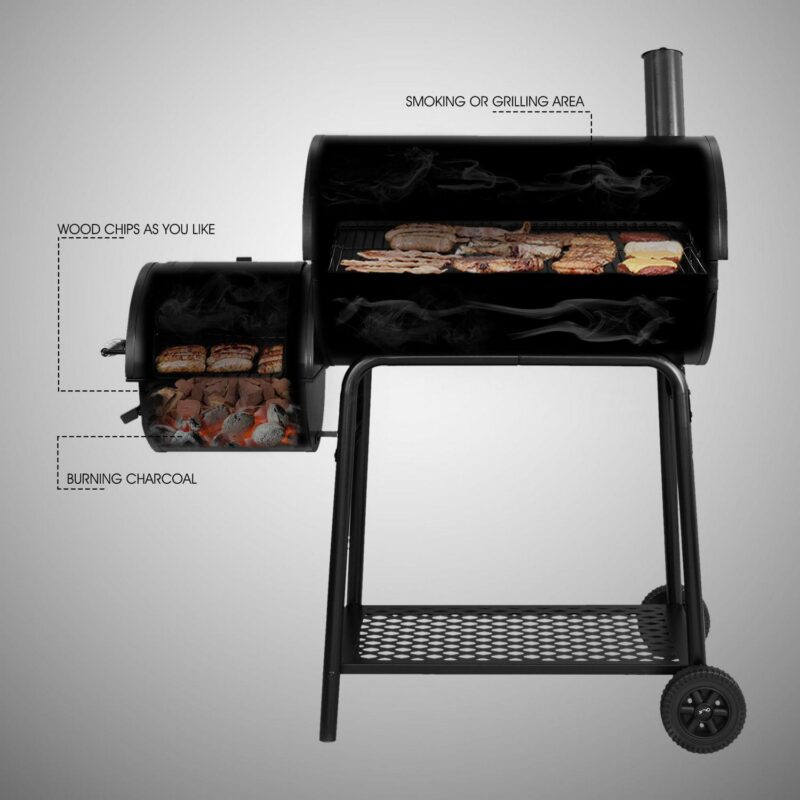 Royal Gourmet CC1830FC 30  Charcoal Grill with Offset Smoker, With Cover - Image 7