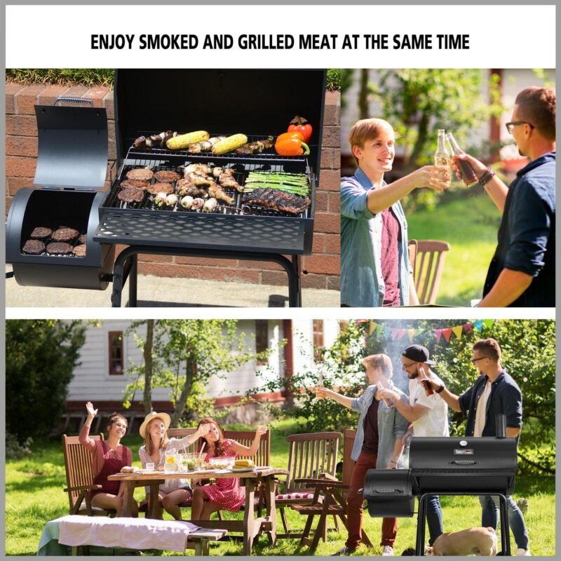 Royal Gourmet CC1830FC 30  Charcoal Grill with Offset Smoker, With Cover - Image 8
